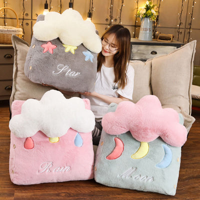 SOGA 2X Green Cute Cloud Cushion Soft Leaning Lumbar Wedge Pillow Bedside Plush Home Decor