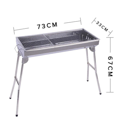 SOGA 2X Skewers Grill Portable Stainless Steel Charcoal BBQ Outdoor 6-8 Persons