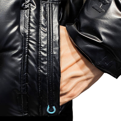 abbee Black XL Winter Hooded Glossy Overcoat Long Jacket Stylish Lightweight Quilted Warm Puffer Coat