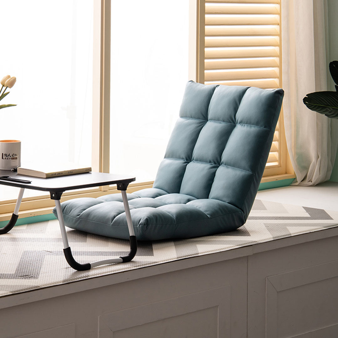SOGA 2X Green Lounge Floor Recliner Adjustable Gaming Sofa Bed Foldable Indoor Outdoor Backrest Seat Home Office Decor