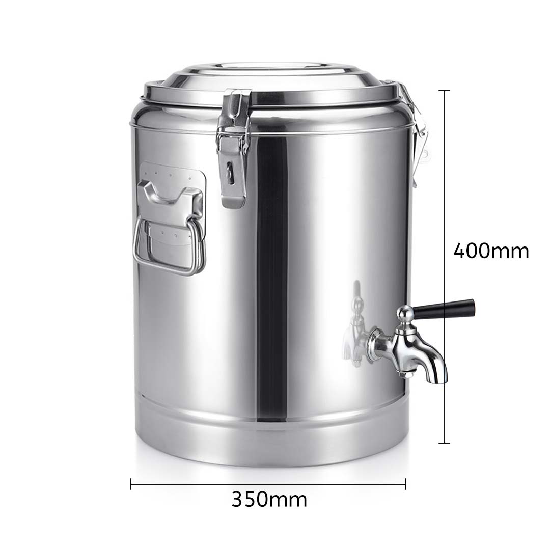 SOGA 2X 30L Stainless Steel Insulated Stock Pot Dispenser Hot & Cold Beverage Container With Tap