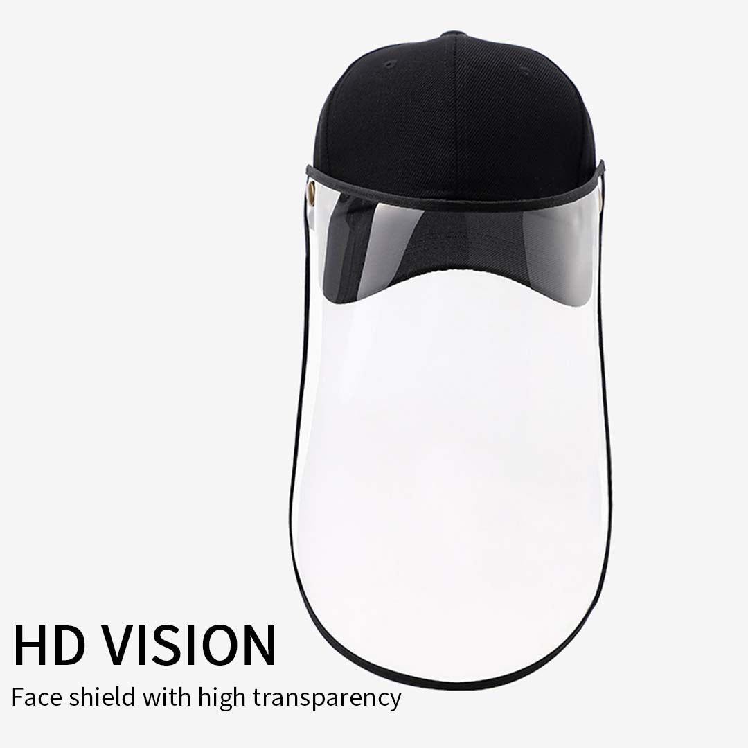 2X Outdoor Protection Hat Anti-Fog Pollution Dust Protective Cap Full Face HD Shield Cover Adult Black/White