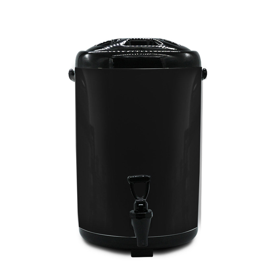 SOGA 2X 14L Stainless Steel Insulated Milk Tea Barrel Hot and Cold Beverage Dispenser Container with Faucet Black
