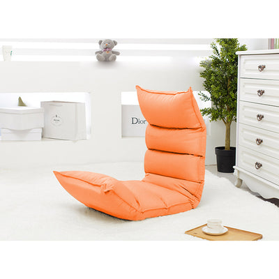 SOGA 2X Foldable Tatami Floor Sofa Bed Meditation Lounge Chair Recliner Lazy Couch Orange