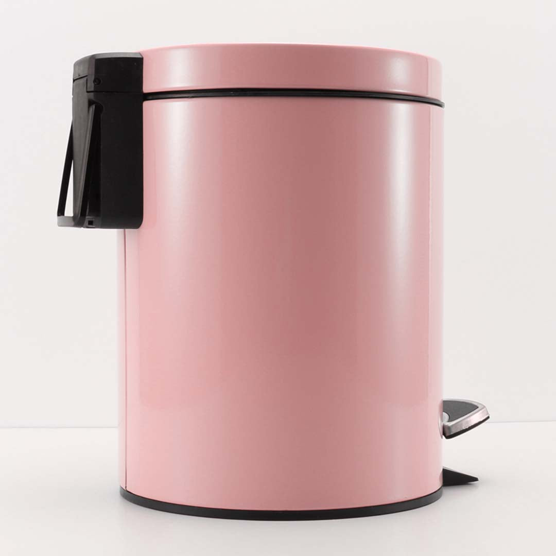 SOGA 4X 12L Foot Pedal Stainless Steel Rubbish Recycling Garbage Waste Trash Bin Round Pink