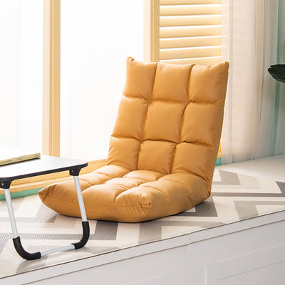 SOGA 2X Yellow Lounge Floor Recliner Adjustable Gaming Sofa Bed Foldable Indoor Outdoor Backrest Seat Home Office Decor