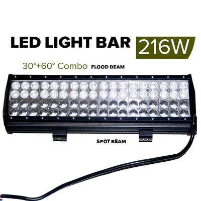17inch 216W CREE LED Light Bar Spot Flood Light 4x4 Offroad Work Ute Atv 12v 24v