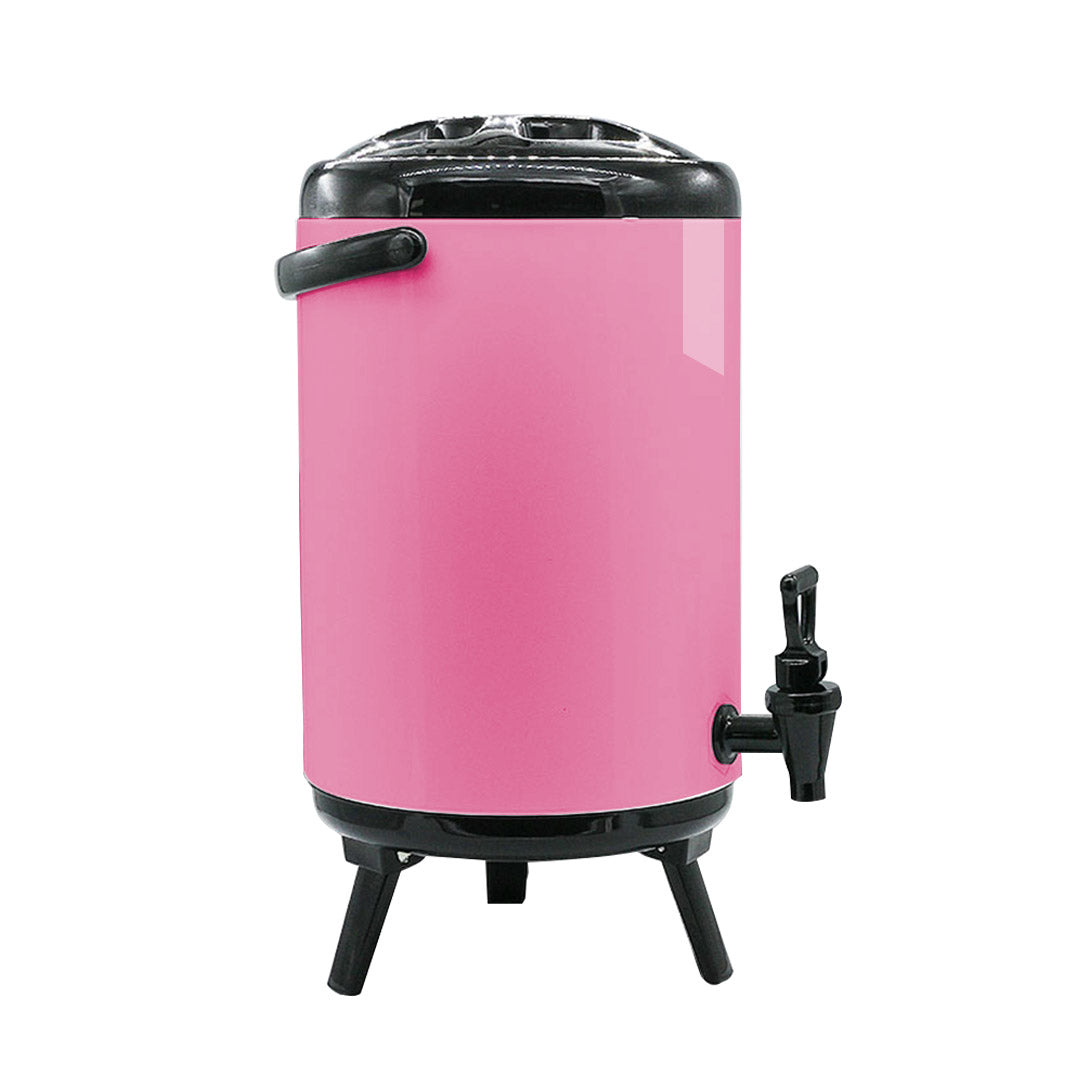 SOGA 2X 18L Stainless Steel Insulated Milk Tea Barrel Hot and Cold Beverage Dispenser Container with Faucet Pink
