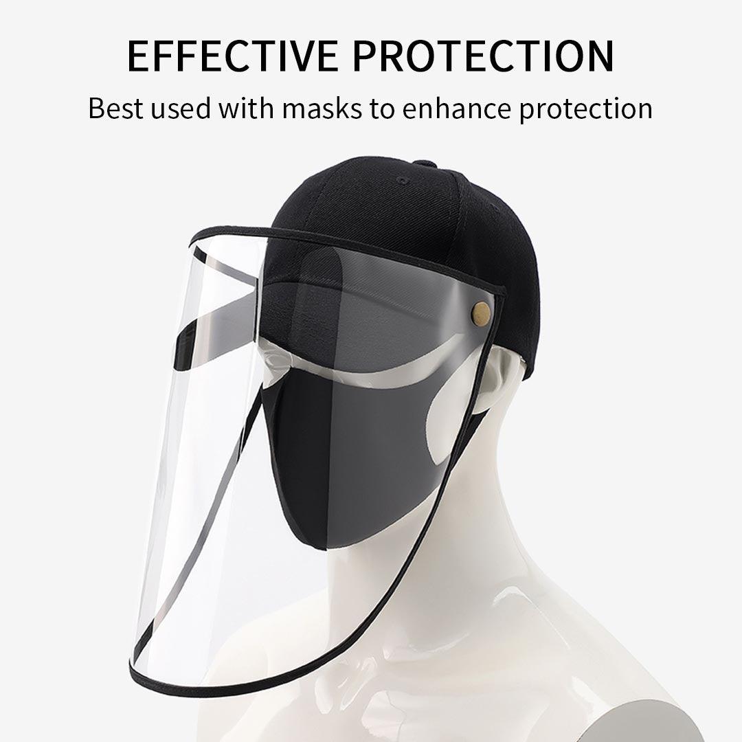 10X Outdoor Protection Hat Anti-Fog Pollution Dust Saliva Protective Cap Full Face Shield Cover Adult Black