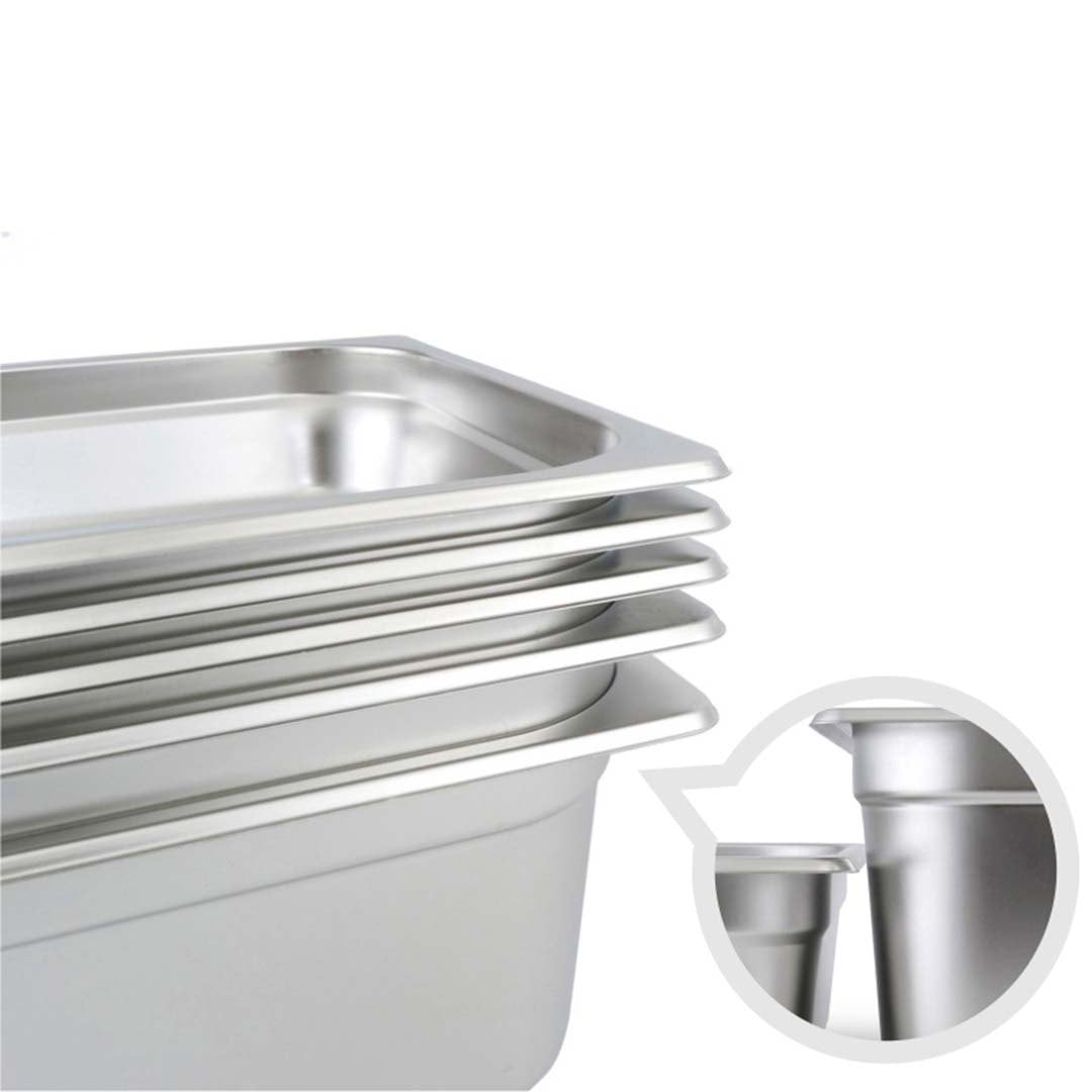 SOGA 4X Gastronorm GN Pan Full Size 1/1 GN Pan 6.5cm Deep Stainless Steel Tray With Lid