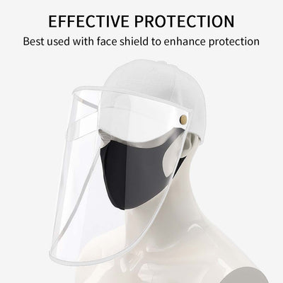 2X Outdoor Protection Hat Anti-Fog Pollution Dust Protective Cap Full Face HD Shield Cover Adult White