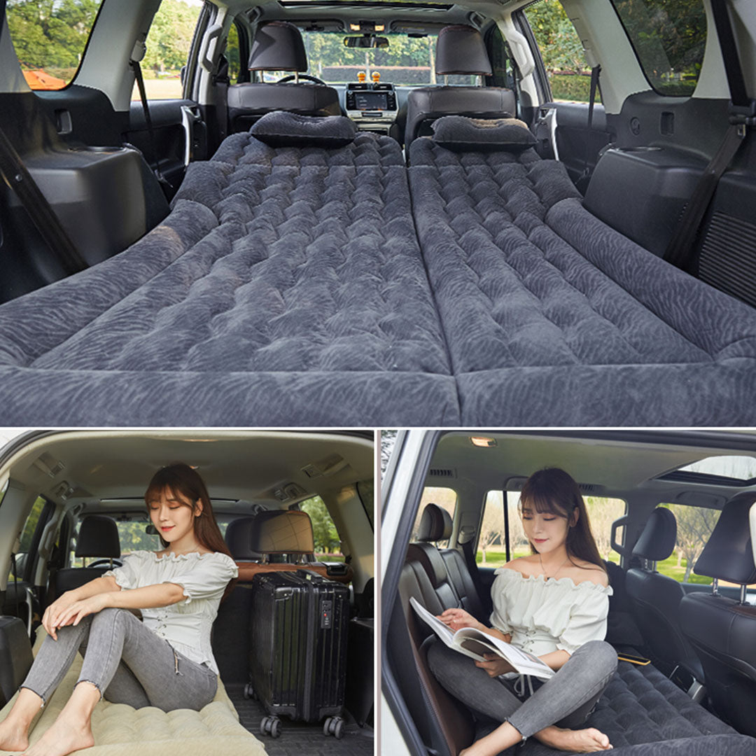 SOGA Black Inflatable Car Boot Mattress Portable Camping Air Bed Travel Sleeping Essentials