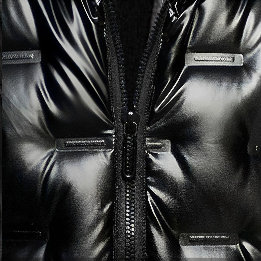 abbee Black 3XL Winter Hooded Glossy Down Jacket Stylish Lightweight Quilted Warm Puffer Coat