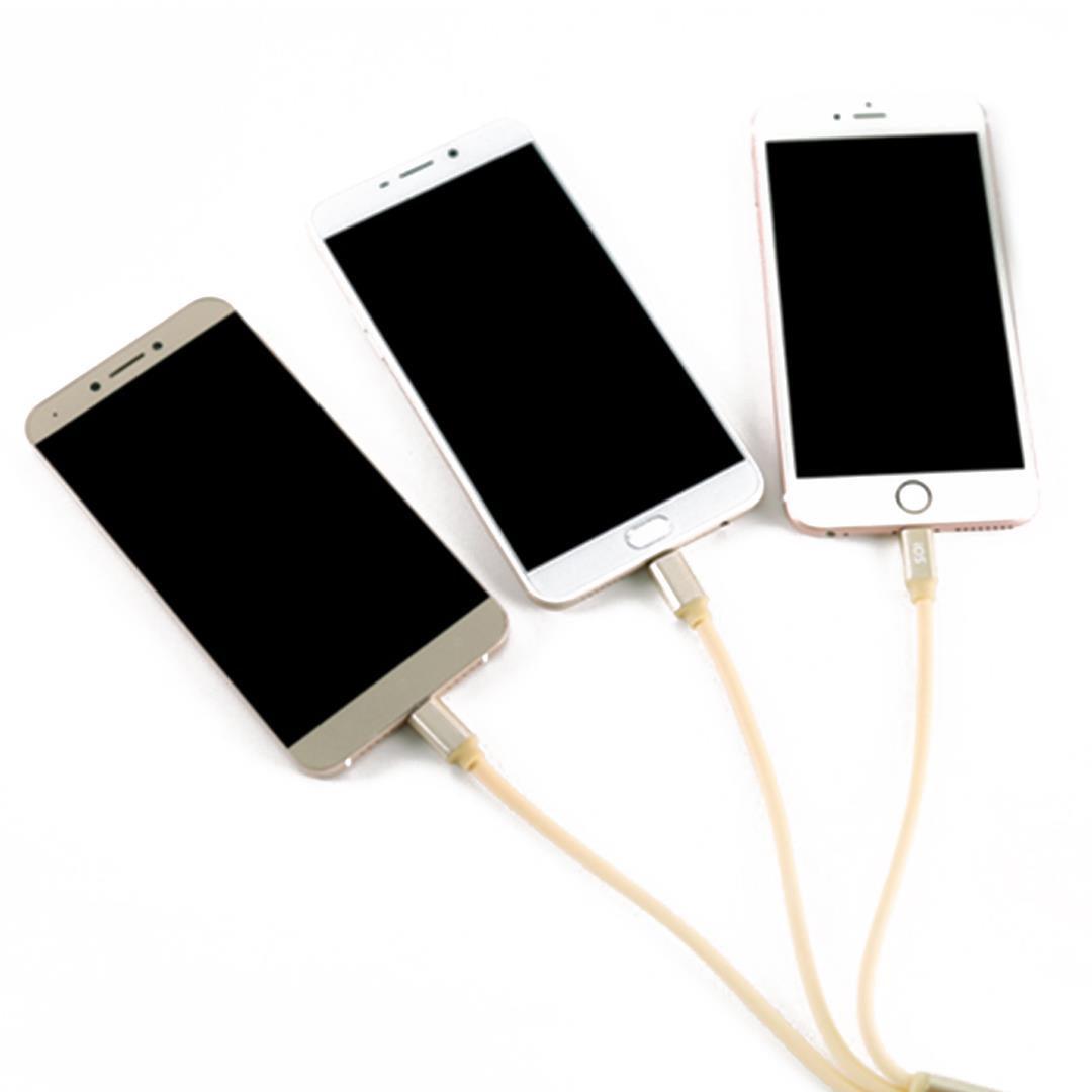 3 in 1 Durable 1.2M iPhone Android Micro Usb Cable High Speed Charging Data Cable