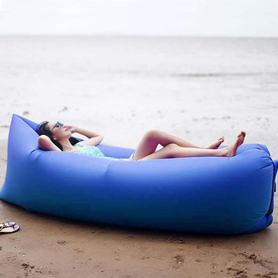 2X Fast Inflatable Sleeping Bag Lazy Air Sofa Blue
