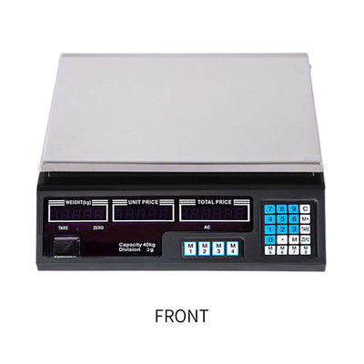 SOGA 2X 40kg Digital Commercial Kitchen Scales Shop Electronic Weight Scale Food White