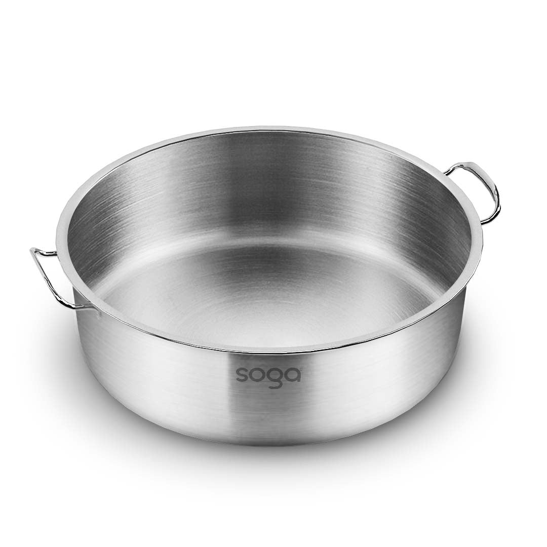 SOGA Dual Burners Cooktop Stove, 14L Stainless Steel Stockpot and 28cm Induction Casserole