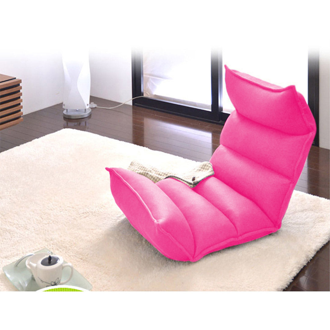 SOGA 2X Foldable Tatami Floor Sofa Bed Meditation Lounge Chair Recliner Lazy Couch Pink