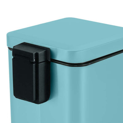 SOGA 4X 12L Foot Pedal Stainless Steel Rubbish Recycling Garbage Waste Trash Bin Square Blue