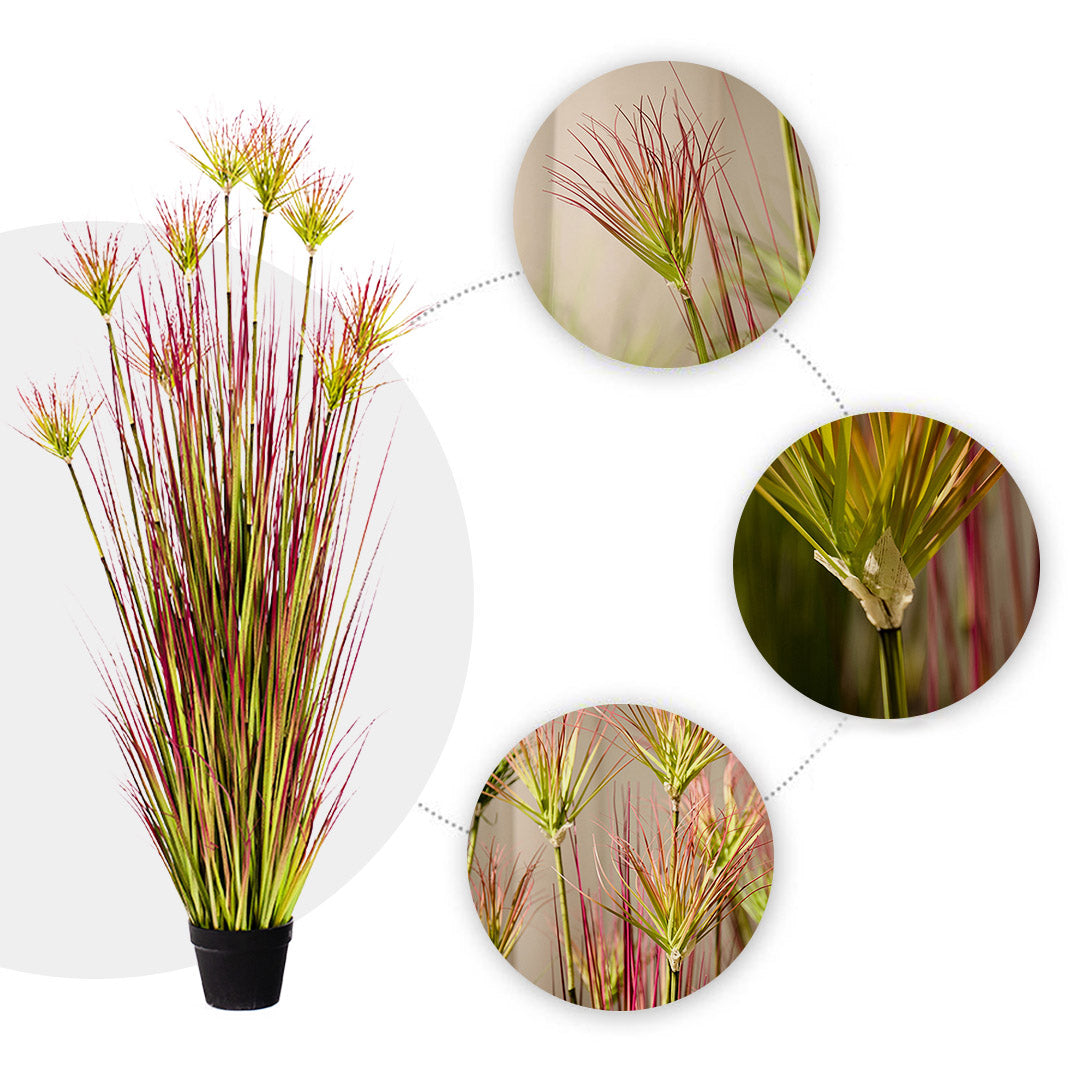 SOGA 2X 150cm Purple-Red Artificial Indoor Potted Papyrus Plant Tree Fake Simulation Decorative