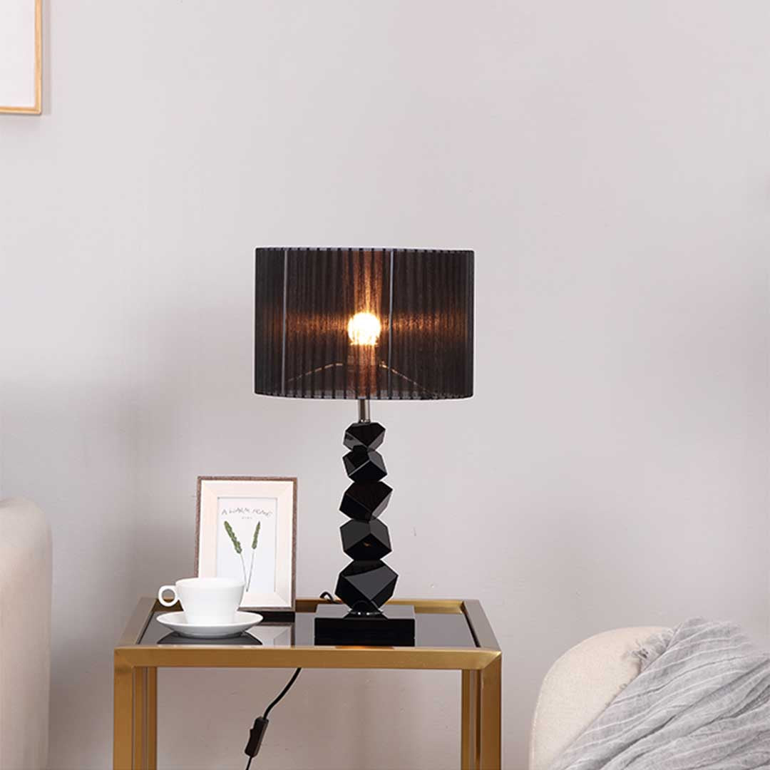 SOGA 2X 55cm Black Table Lamp with Dark Shade LED Desk Lamp