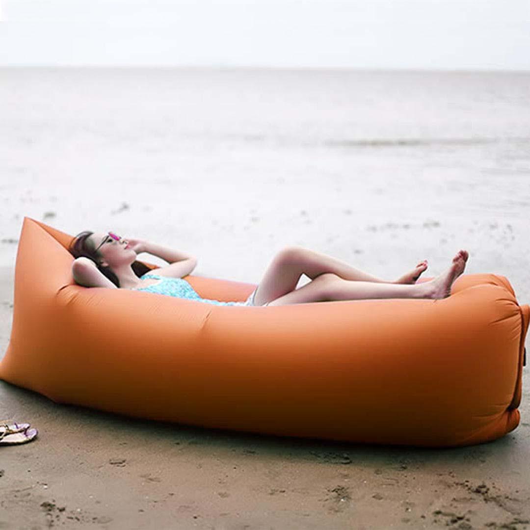 Fast Inflatable Sleeping Bag Lazy Air Sofa Orange