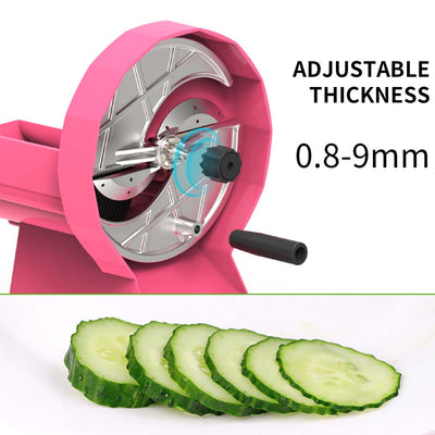 SOGA 2X Commercial Manual Vegetable Fruit Slicer Kitchen Cutter Machine Pink