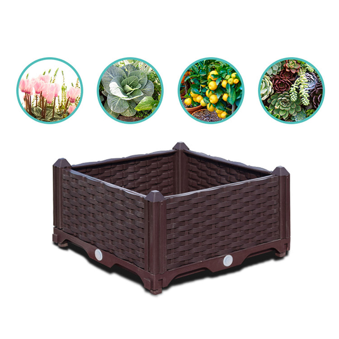 SOGA 200cm Raised Planter Box Vegetable Herb Flower Outdoor Plastic Plants Garden Bed
