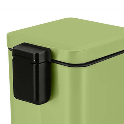 SOGA 4X 6L Foot Pedal Stainless Steel Rubbish Recycling Garbage Waste Trash Bin Square Green