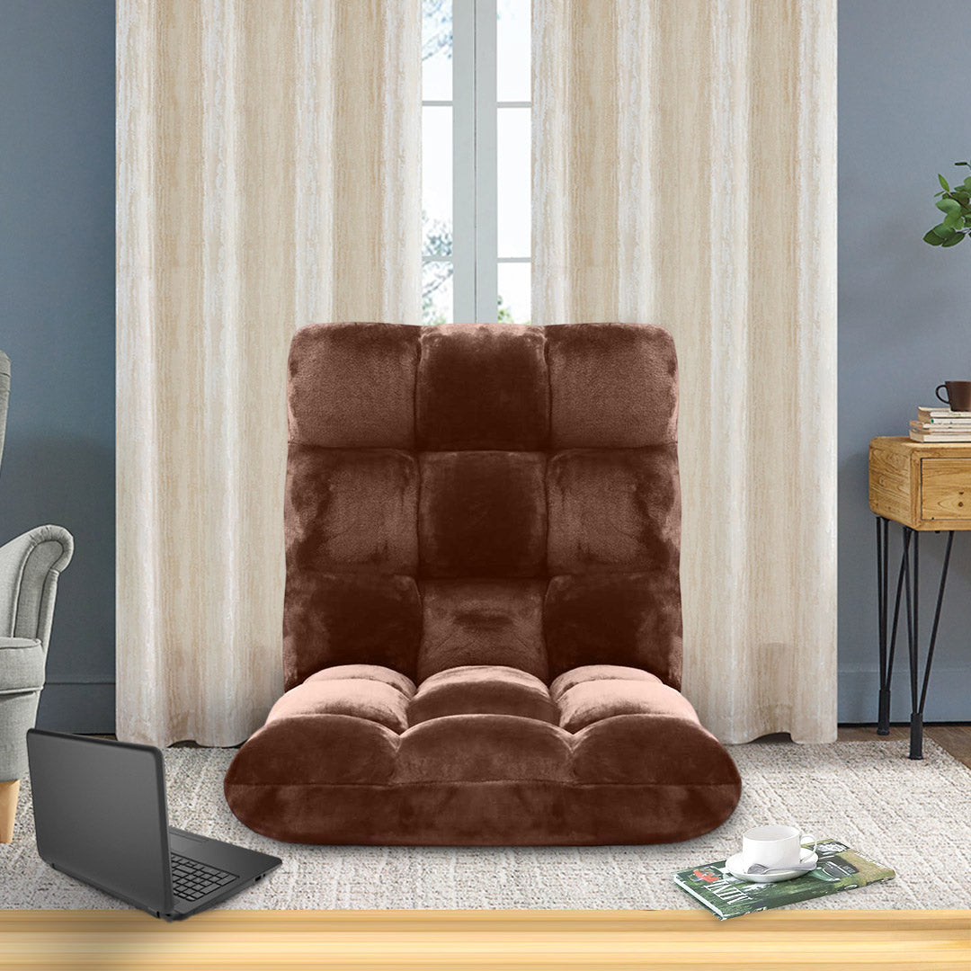 SOGA 2X Floor Recliner Folding Lounge Sofa Futon Couch Folding Chair Cushion Coffee