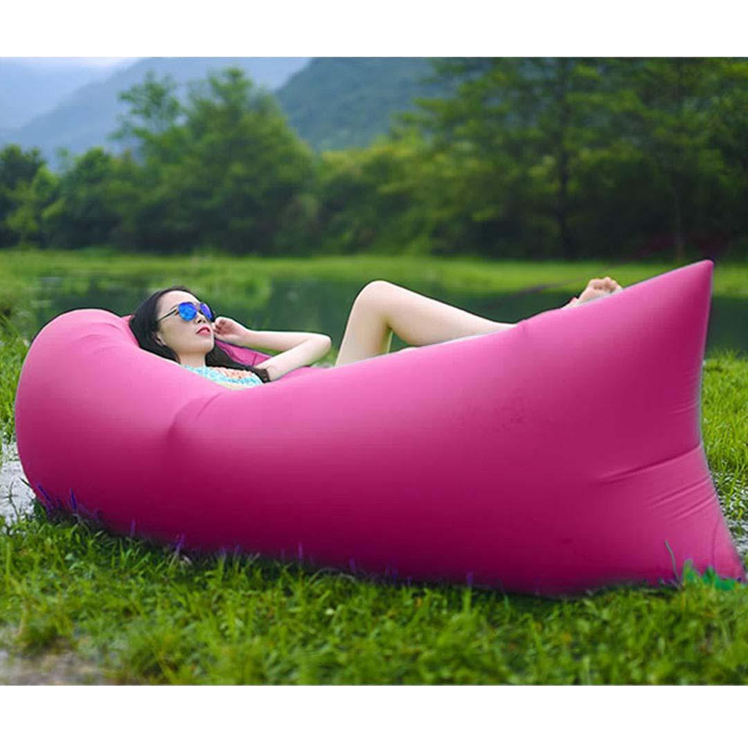 2X Fast Inflatable Sleeping Bag Lazy Air Sofa Pink/Green