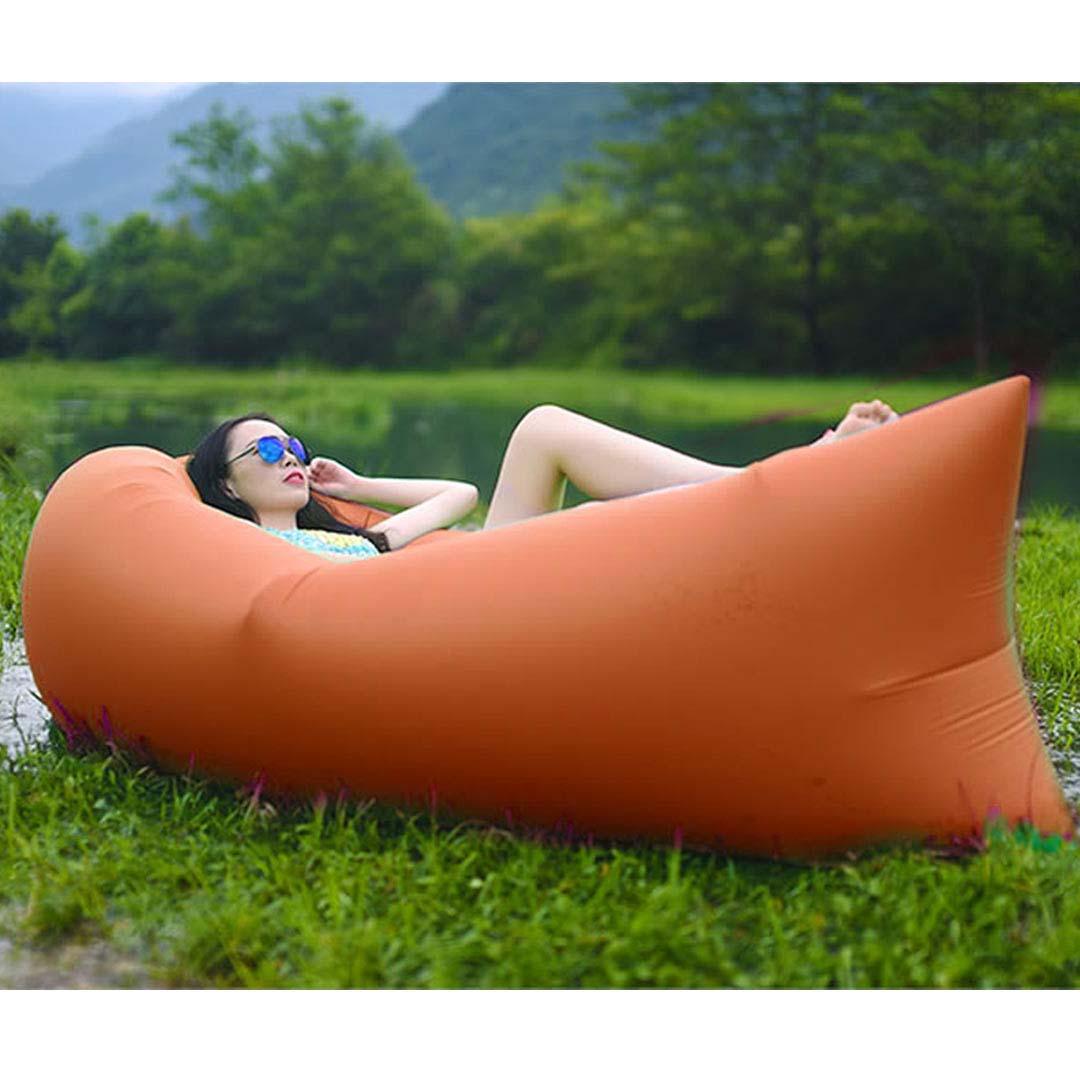2X Fast Inflatable Sleeping Bag Lazy Air Sofa Orange/Purple