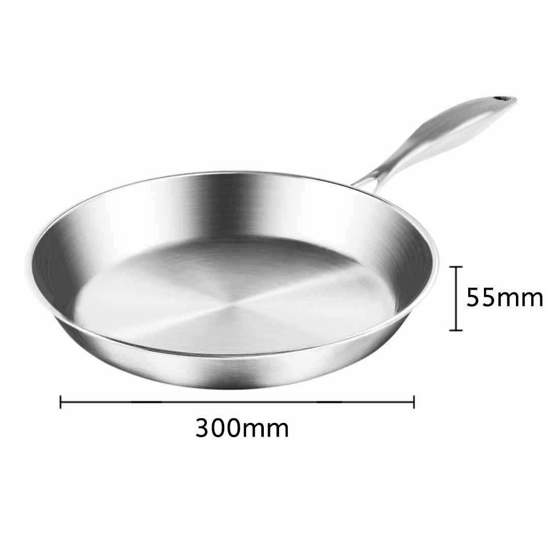 SOGA Dual Burners Cooktop Stove 30cm Stainless Steel Induction Casserole and 30cm Fry Pan
