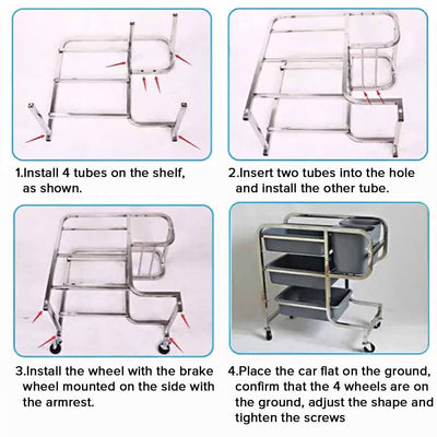 🍽 SOGA 3-Tier Food Trolley with 5 Buckets – Set of 2 🍽 🛒 Sturdy & Spacious | Easy Assembly | Heavy-Duty Wheels | Versatile Use