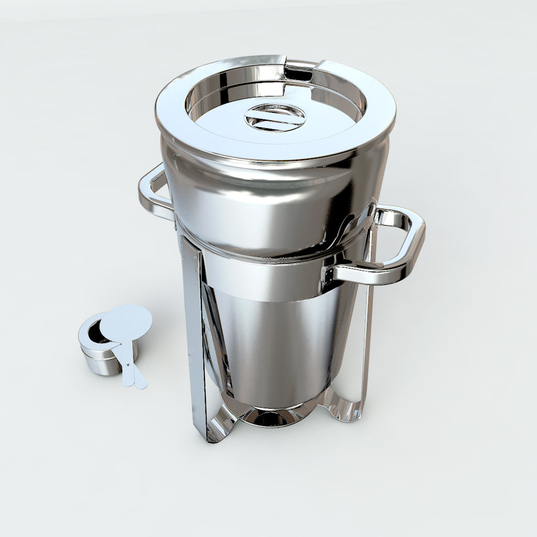 SOGA 2X 11L Round Stainless Steel Soup Warmer Marmite Chafer Full Size Catering Chafing Dish