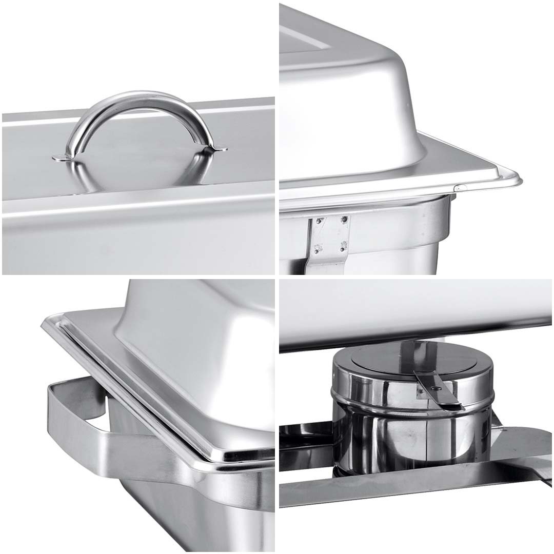 SOGA 2X 3L Triple Tray Stainless Steel Chafing Food Warmer Catering Dish