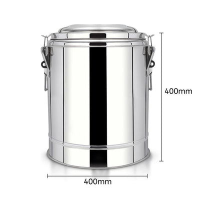SOGA 2X 35L Stainless Steel Insulated Stock Pot Dispenser Hot & Cold Beverage Container
