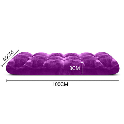 SOGA 2X Floor Recliner Folding Lounge Sofa Futon Couch Folding Chair Cushion Purple