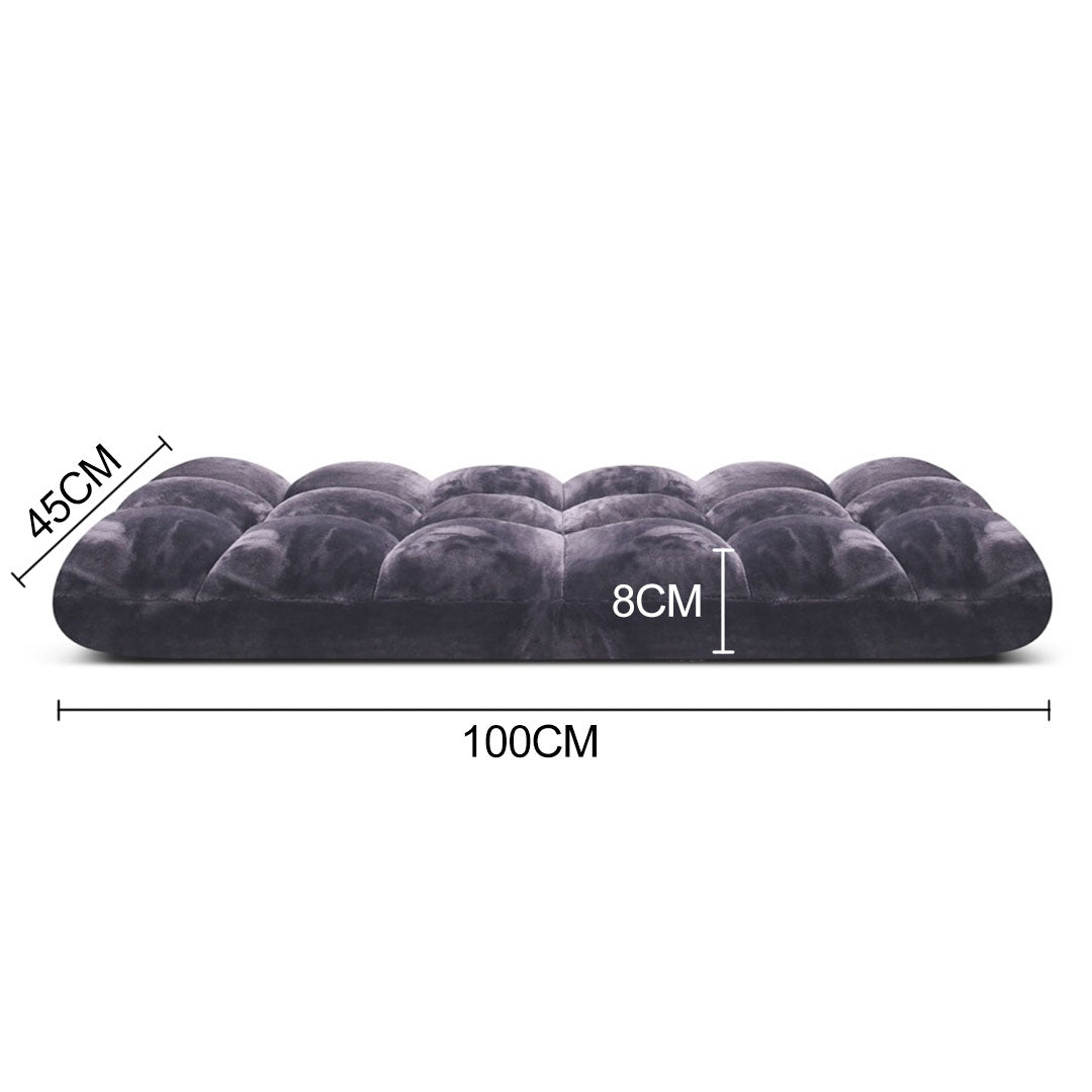 SOGA Floor Recliner Folding Lounge Sofa Futon Couch Folding Chair Cushion Grey