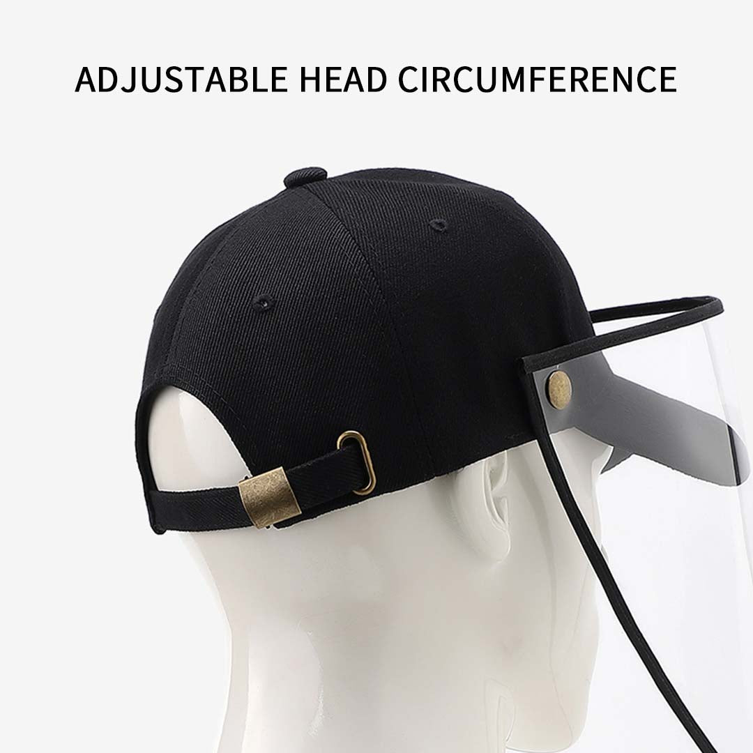 2X Outdoor Protection Hat Anti-Fog Pollution Dust Protective Cap Full Face HD Shield Cover Adult Black/White