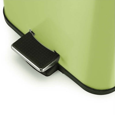 SOGA 4X 6L Foot Pedal Stainless Steel Rubbish Recycling Garbage Waste Trash Bin Square Green