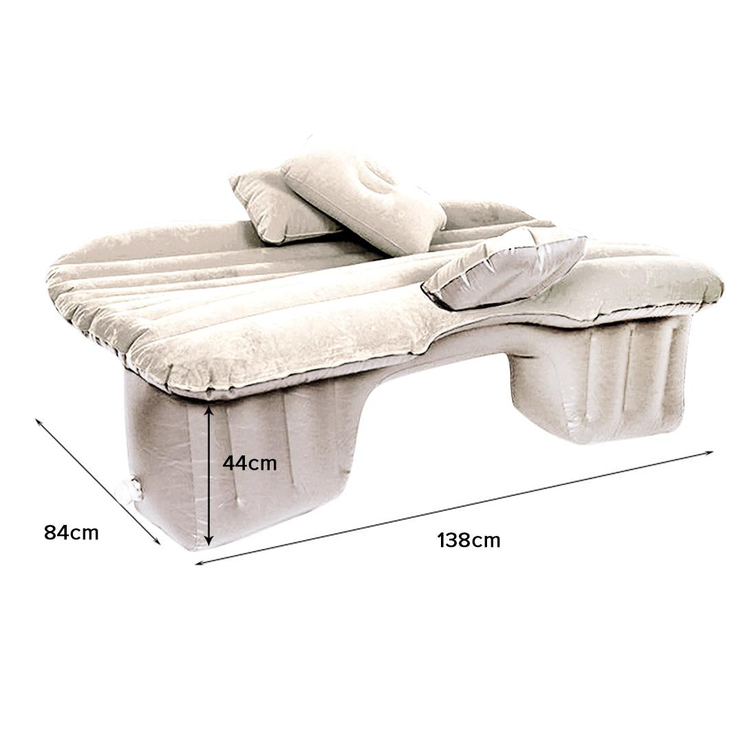 SOGA 2X Inflatable Car Mattress Portable Travel Camping Air Bed Rest Sleeping Bed Beige