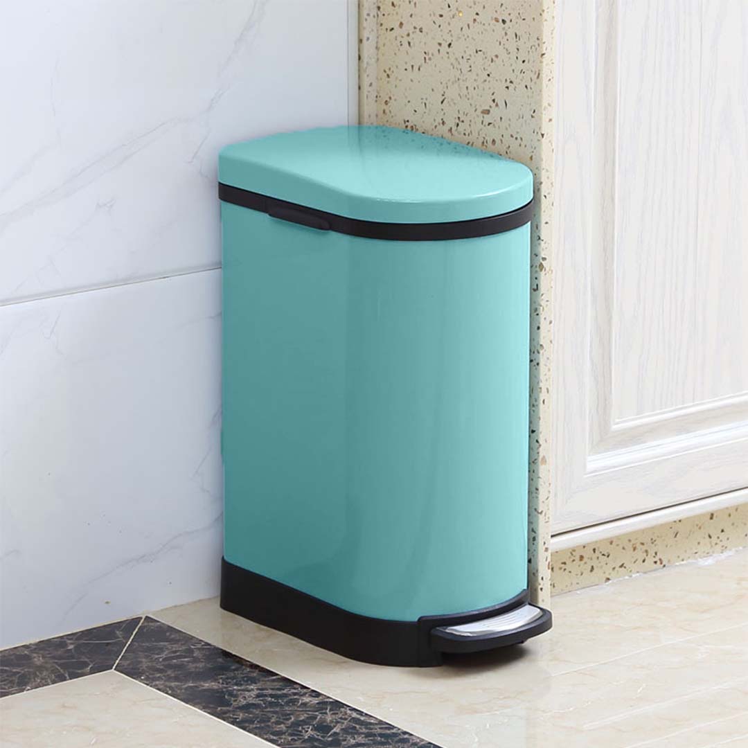 SOGA 4X 10L Foot Pedal Stainless Steel Rubbish Recycling Garbage Waste Trash Bin U Blue