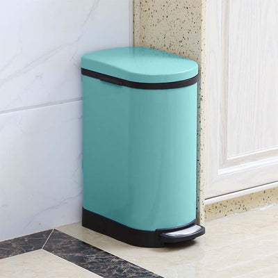 SOGA 4X 10L Foot Pedal Stainless Steel Rubbish Recycling Garbage Waste Trash Bin U Blue