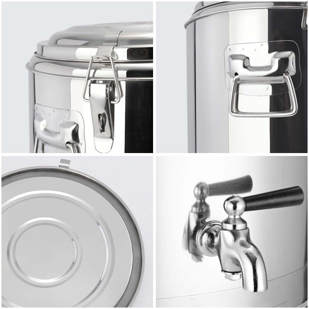 SOGA 35L Stainless Steel Insulated Stock Pot Dispenser Hot & Cold Beverage Container With Tap