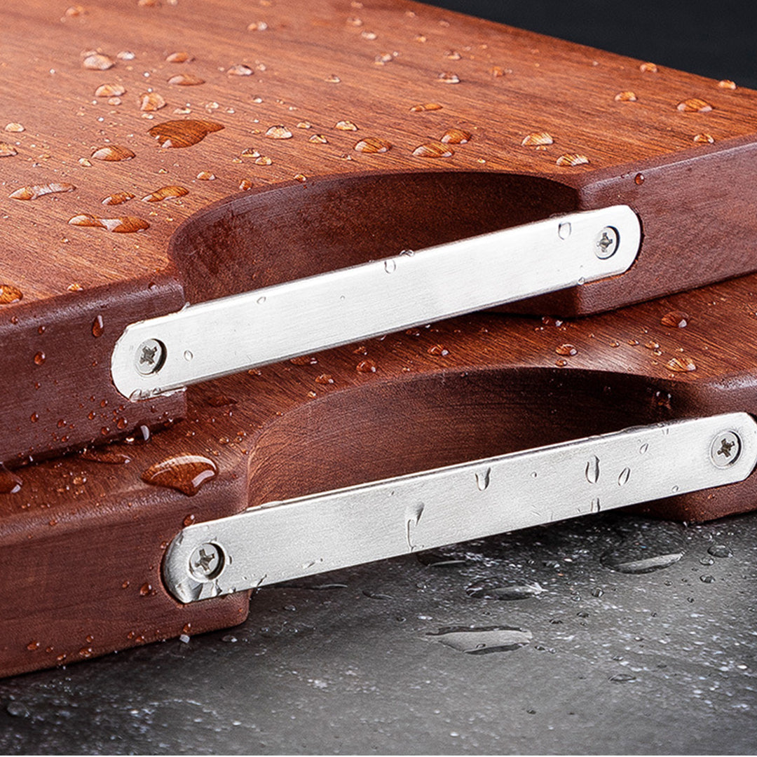 SOGA 2X 48cm Rectangular Wooden Ebony Butcher Block Non-slip Chopping Food Serving Tray Charcuterie Board