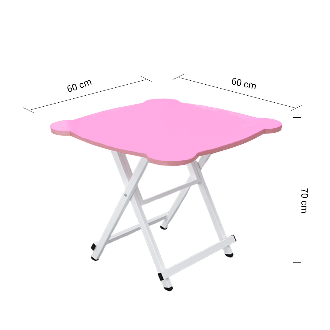 SOGA 2X Pink Minimalist Cat Ear Folding Table Indoor Outdoor Portable Stall Desk Home Decor