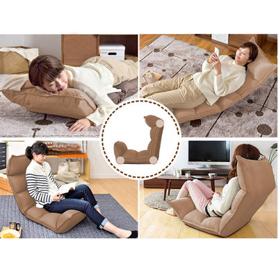 SOGA 2X Foldable Tatami Floor Sofa Bed Meditation Lounge Chair Recliner Lazy Couch Khaki