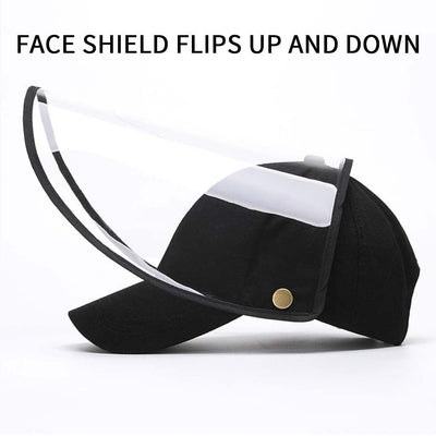 2X Outdoor Protection Hat Anti-Fog Pollution Dust Protective Cap Full Face HD Shield Cover Adult Black/White