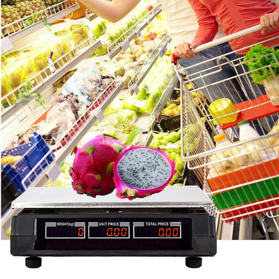 SOGA 2X 40kg Digital Commercial Kitchen Scales Shop Electronic Weight Scale Food White
